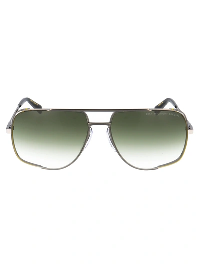 Shop Dita Sunglasses In Antique Silver / D.green To Clear