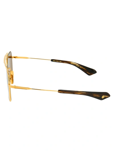 Shop Dita Sunglasses In Yellow Gold W/dark Brown Polarized