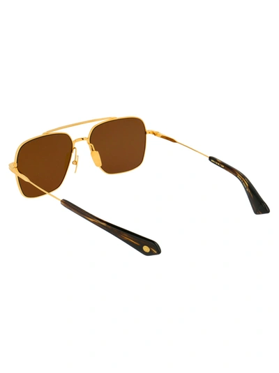 Shop Dita Sunglasses In Yellow Gold W/dark Brown Polarized