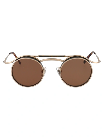 Shop Matsuda Sunglasses In Mgp-mbk Matte Gold Platted / Matte Black