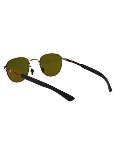 Shop Mykita Sunglasses In 247 Mh5 Shinnycopper/pitch Bl|hollygreen Solid