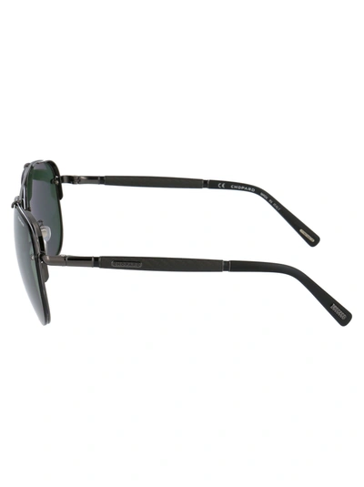 Shop Chopard Eyewear Sunglasses In Shiny Gunmetal