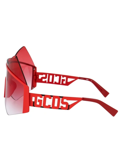 Gcds Kitty Cat-eye Frame Sunglasses In 32f Yellow