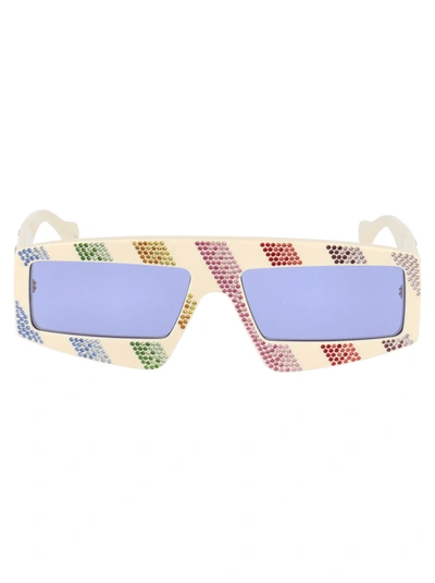 Shop Gucci Eyewear Sunglasses In 005 Ivory Ivory Blue