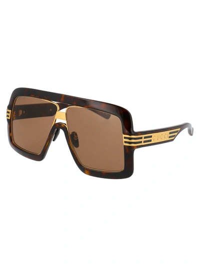 Shop Gucci Eyewear Sunglasses In 002 Havana Havana Brown