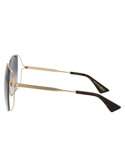 Shop Gucci Sunglasses In 006 Gold Gold Grey