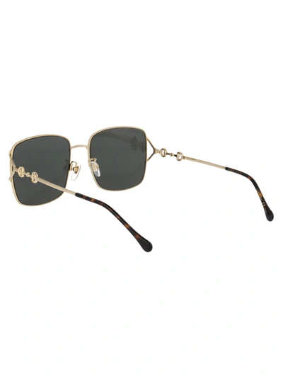 Gucci Rectangle Frame Sunglasses Sunglasses In 001 Gold Gold Grey
