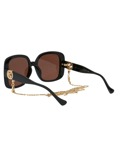 Shop Gucci Eyewear Sunglasses In 005 Black Black Brown