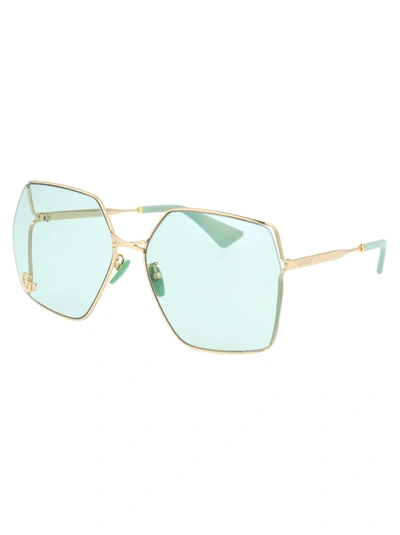 Shop Gucci Eyewear Sunglasses In 003 Gold Gold Green