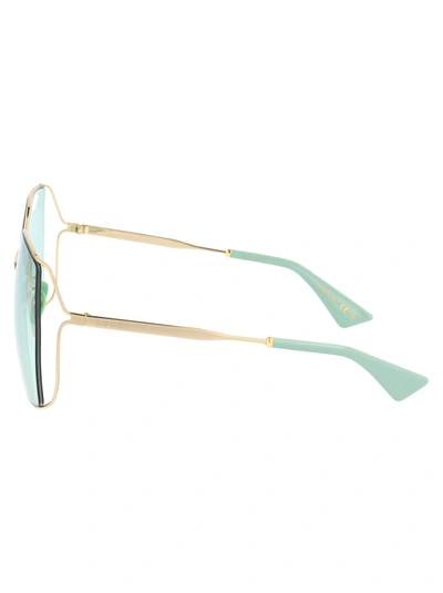 Shop Gucci Eyewear Sunglasses In 003 Gold Gold Green