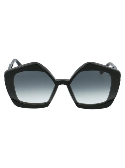 Shop Marni Eyewear Sunglasses In 001 Black