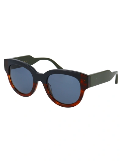 Shop Marni Eyewear Sunglasses In 422 Blue Havana