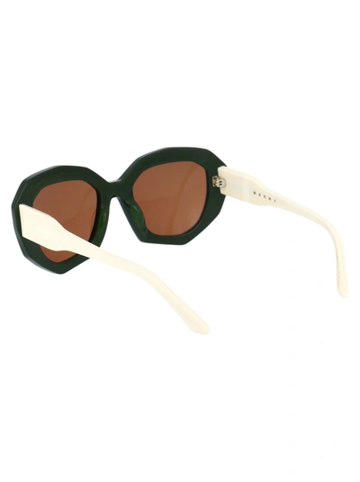 Shop Marni Eyewear Sunglasses In 315 Green