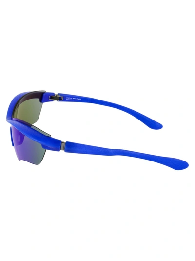 Shop Mykita Sunglasses In 330 Md30 International Blue | Turquoise Flash Mm Shield