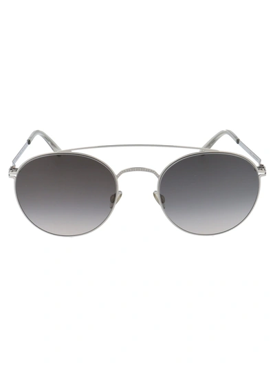 Shop Mykita Sunglasses In 051 Shinysilver | Grey Gradient