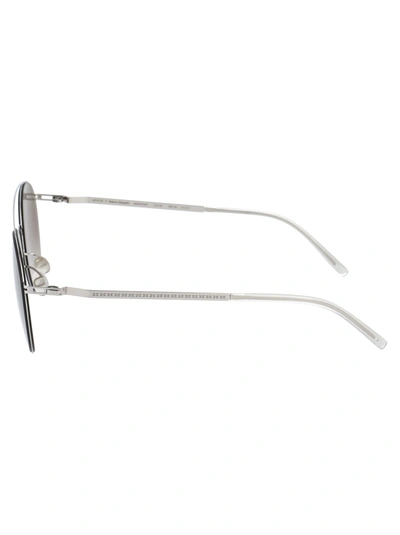 Shop Mykita Sunglasses In 051 Shinysilver | Grey Gradient