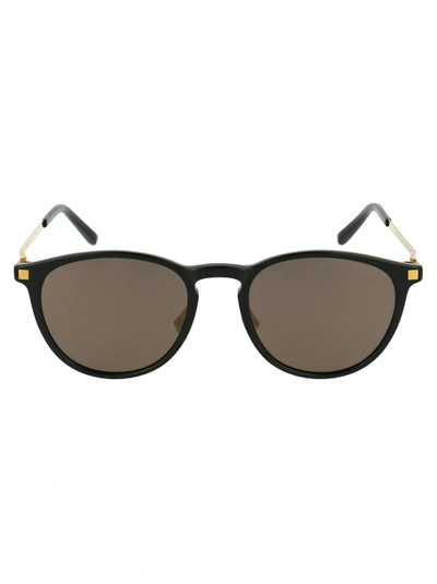 Shop Mykita Sunglasses In 919 C6 Black/glossy Gold | Brilliant Grey Solid