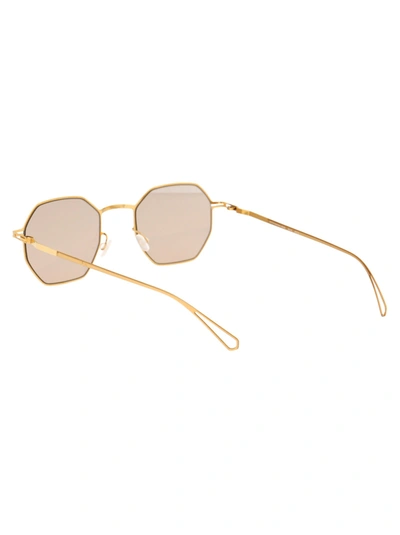 Shop Mykita Sunglasses In 839 C78 Glossygold/pow8|softbrown Solid