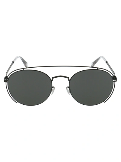 Shop Mykita Sunglasses In 002 Black | Dark Grey Solid