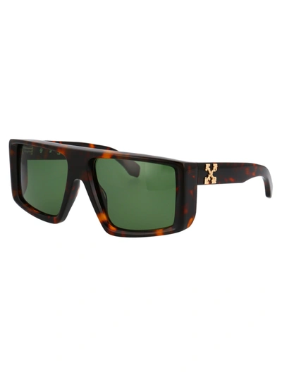 Shop Off-white Sunglasses In 6055 Brown Green