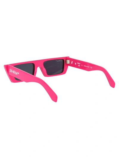 Off-white Marfa Rectangular-frame Sunglasses In 3207 Fucshia Light Grey
