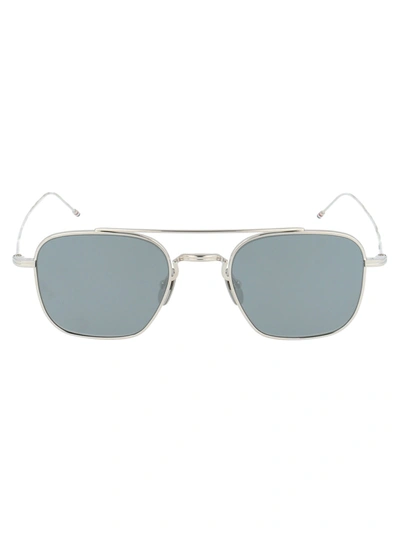 Shop Thom Browne Sunglasses In Silver W/ Dark Grey - Silver Flash Mirror  - Ar