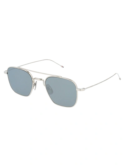 Thom Browne Sunglasses In Silver W/ Dark Grey - Silver Flash Mirror  - Ar