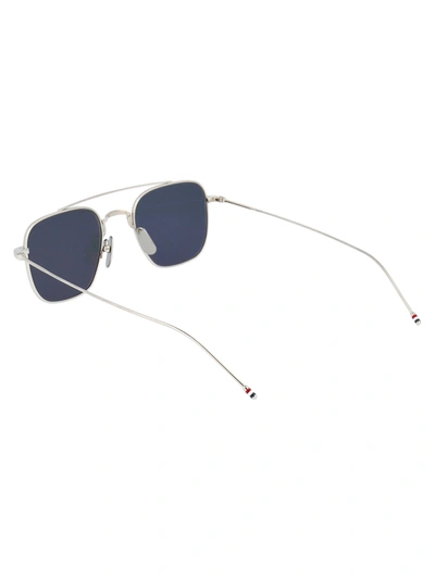 Thom Browne Sunglasses In Silver W/ Dark Grey - Silver Flash Mirror  - Ar