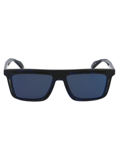 Shop Yohji Yamamoto Sunglasses In 664 Navy Block