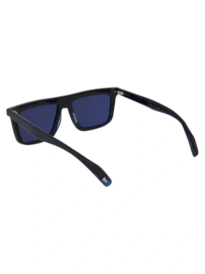 Shop Yohji Yamamoto Sunglasses In 664 Navy Block