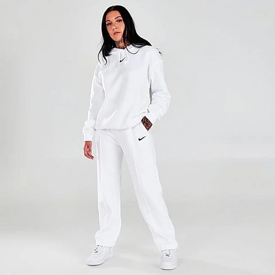 Shop Nike Women's Sportswear Essential Fleece Jogger Pants In White/white/black