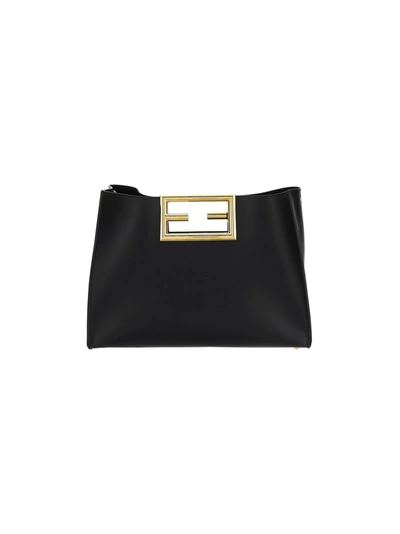 Shop Fendi Shoulder Bag In Nero+oro Soft