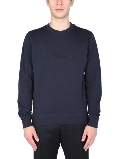 Shop Woolrich Luxe Sweatshirt In Blu