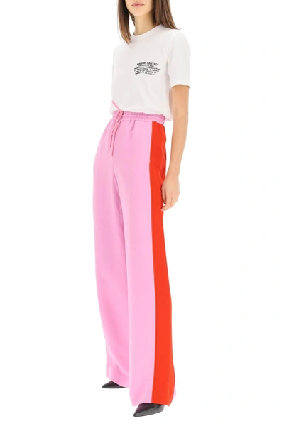 Shop Burberry Wide Leg Trousers In Pink,red