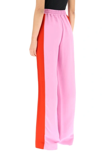 Shop Burberry Wide Leg Trousers In Pink,red