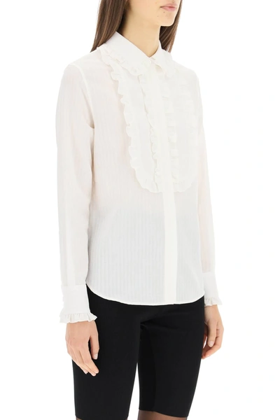 Shop Saint Laurent Ruffled Shirt In White