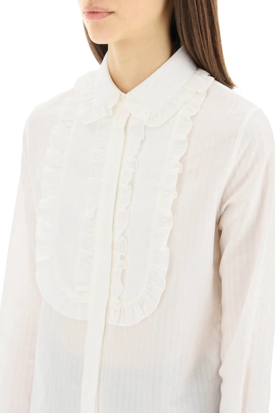 Shop Saint Laurent Ruffled Shirt In White