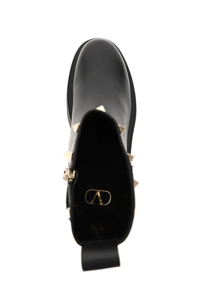 Shop Valentino Uniqueform Leather Ankle Boots In Black
