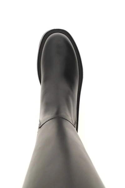 Shop Valentino Uniqueform Leather Boots In Black