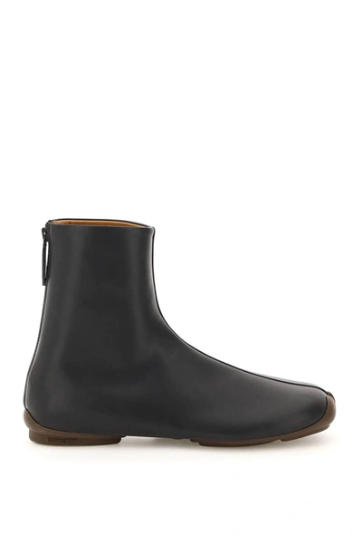 Shop Burberry Phoenix Leather Sock Boots In Black