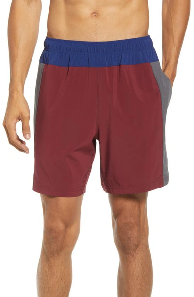 Shop Fourlaps Bolt 7 Inch Shorts In Burgundy/charcoal