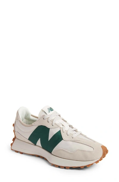 Shop New Balance 327 Sneaker In Beige/ Green