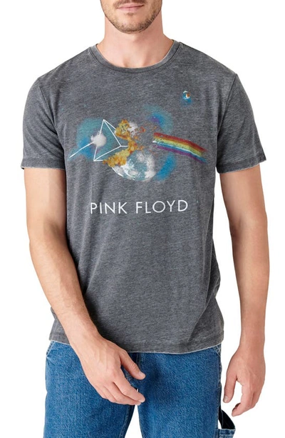 Shop Lucky Brand Pink Floyd Exploding Moon Graphic Tee In Jet Black