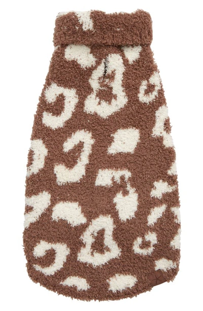Shop Barefoot Dreamsr Cozychic™ Leopard Dog Sweater In Chestnut/ Cream
