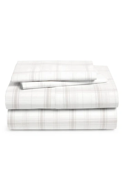 Shop Boll & Branch 360 Thread Count Organic Cotton Percale Sheet Set In Pewter Simple Plaid
