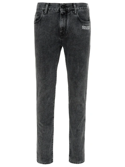 Shop Off-white Grey Cotton Skinny Jeans