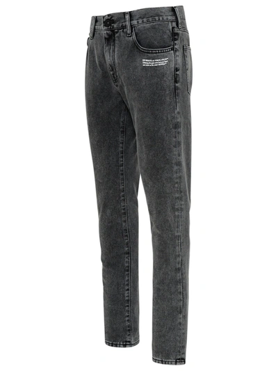 Shop Off-white Grey Cotton Skinny Jeans
