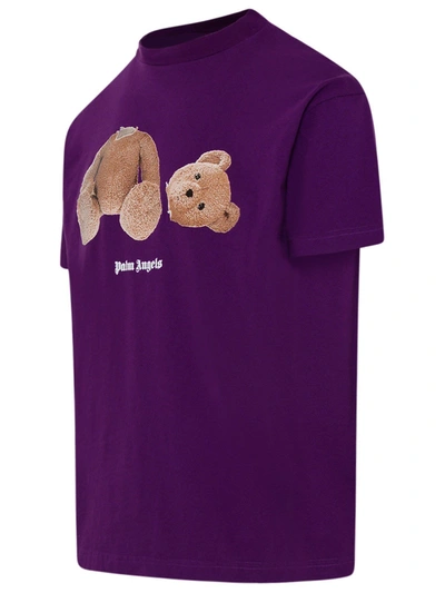 Shop Palm Angels T-shirt Bear Classic Viola In Violet
