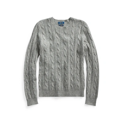 Shop Ralph Lauren Cable-knit Cashmere Sweater In Battalion Grey Heather
