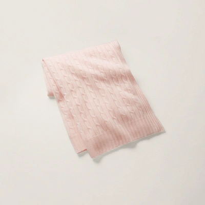 Shop Ralph Lauren Cable Cashmere Throw Blanket In Pink